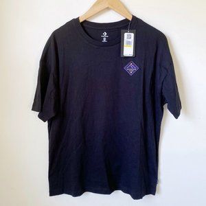 NEW Converse Men's Mountain Club Patch Logo T-Shirt Loose Fit Black, Medium